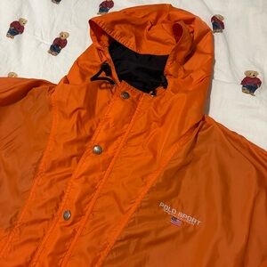 Vintage 90s Polo Sport Ralph Lauren Orange Raincoat